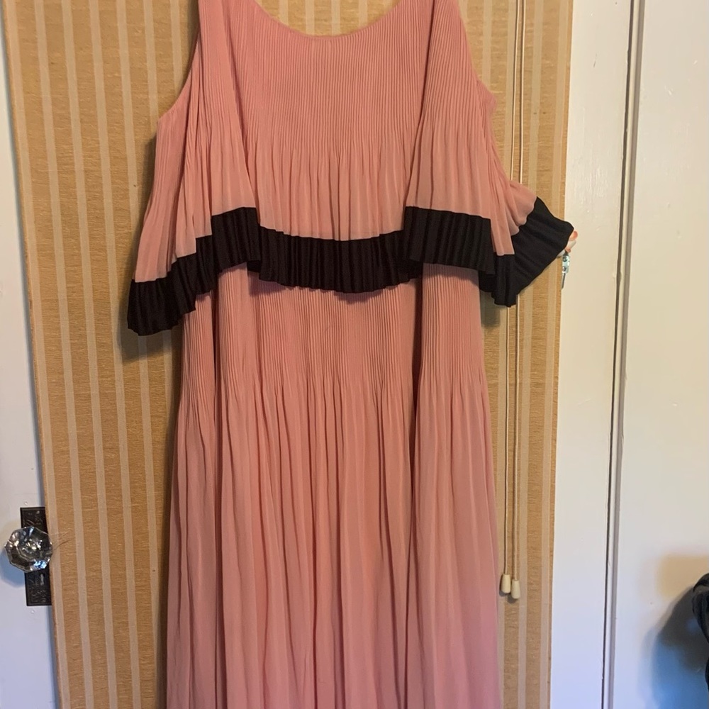 Pink dress with black details